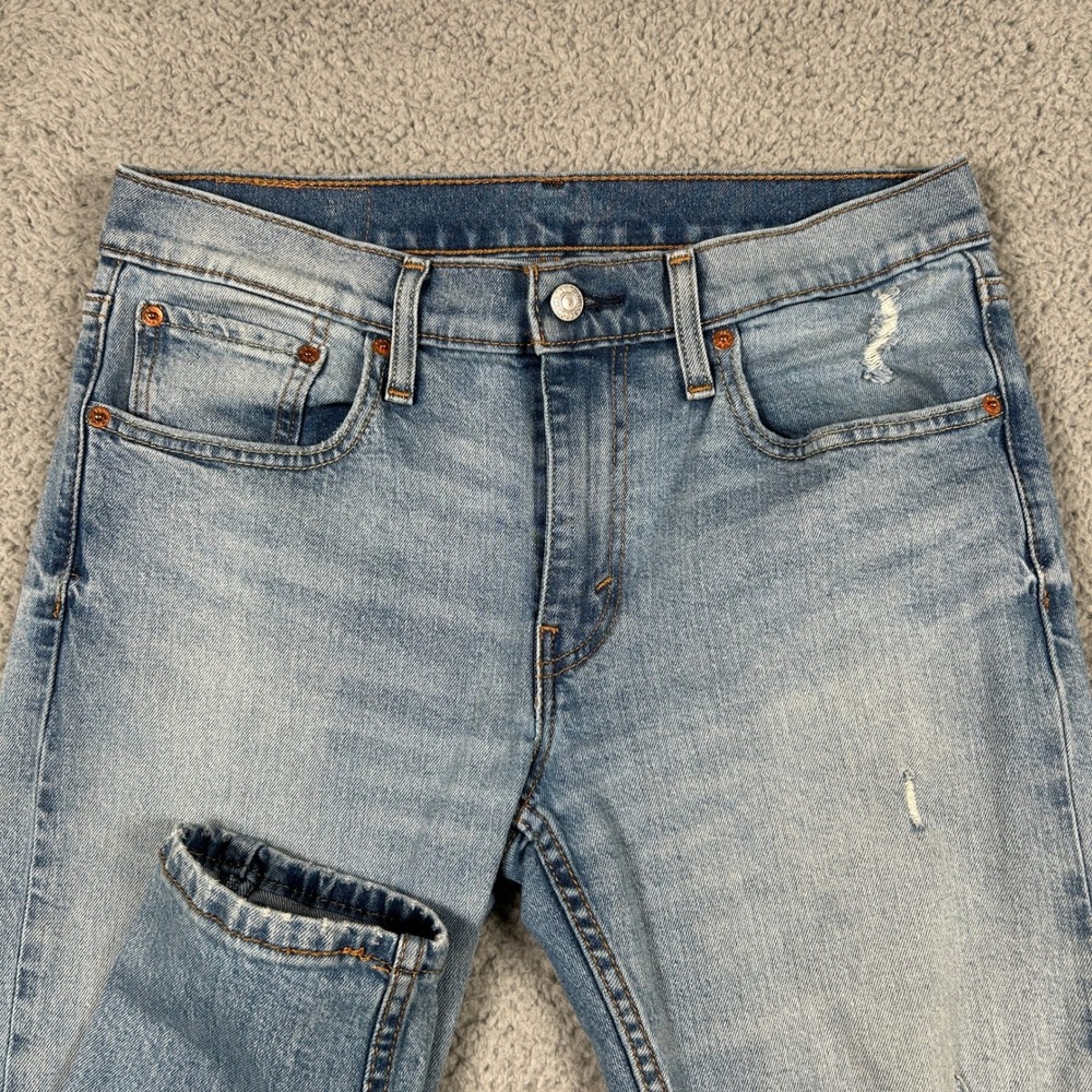 Levis 511 Jeans Mens 32x32 Blue Slim Fit Distressed Medium Wash‎ Denim Pants